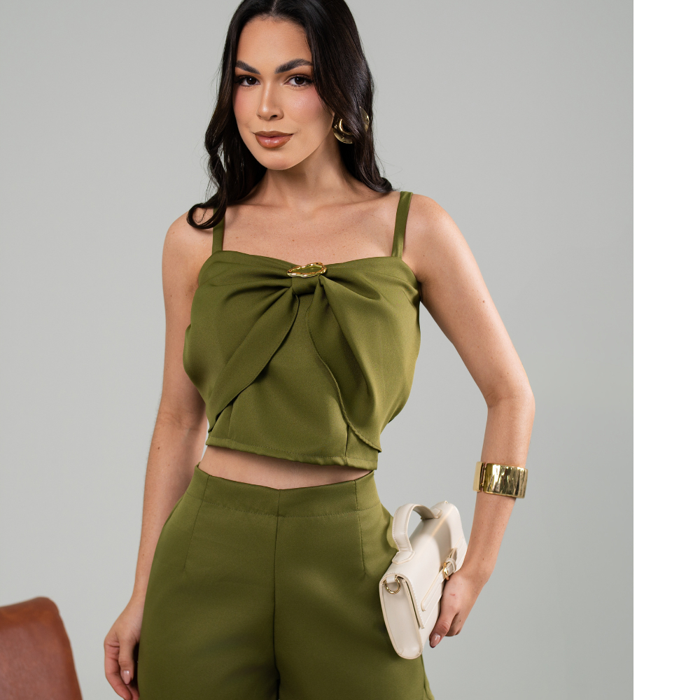Conjunto Feminino Conjunto Alfaiataria Conjunto Cropped e Short Conjunto Verão Feminino Conjunto Elegante