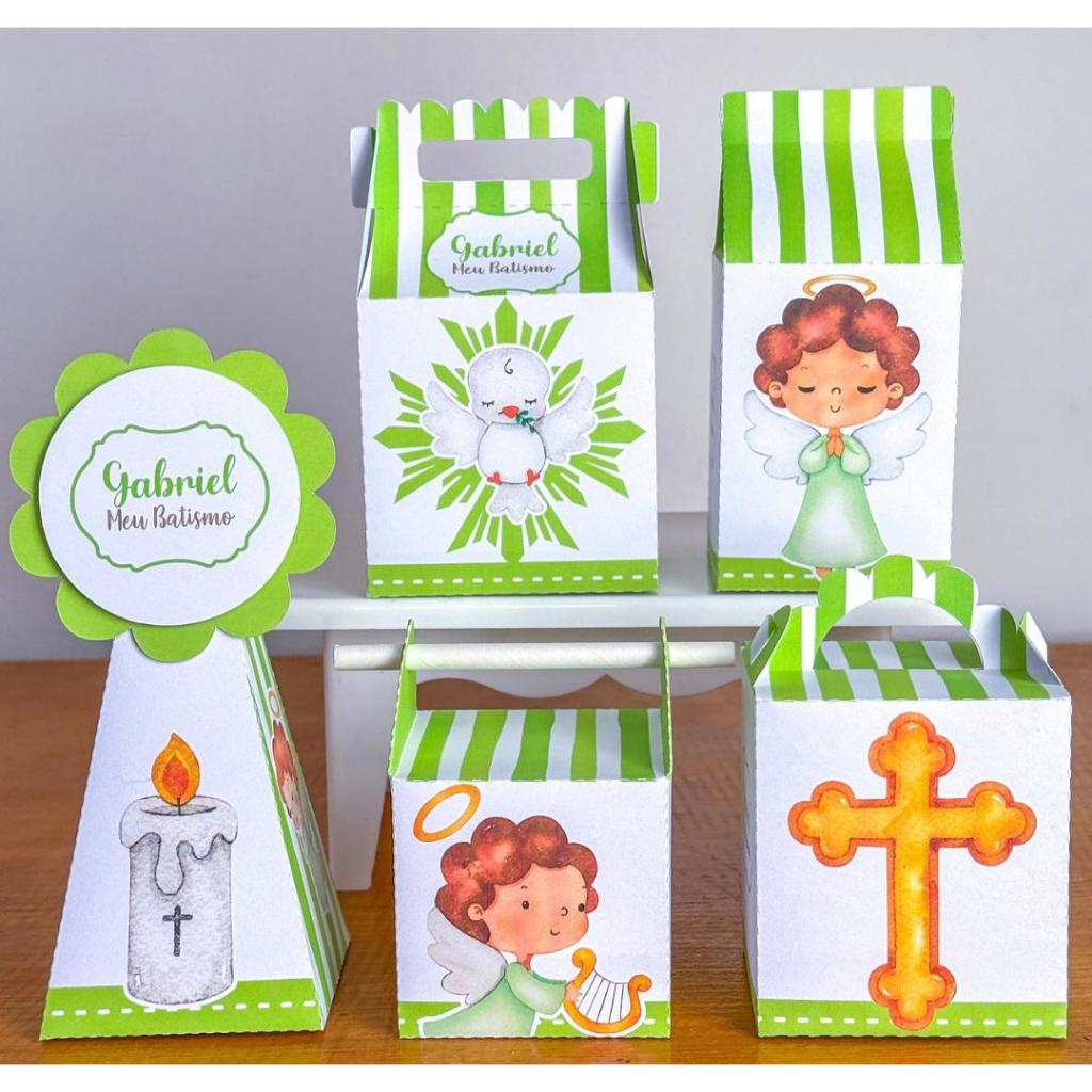 ENVIO RAPIDO/PEGUE E MONTE /CAIXINHAS MILK/LEMBRANCINHAS/PERSONALIZADOS:TEMA BATIZADO VERDE