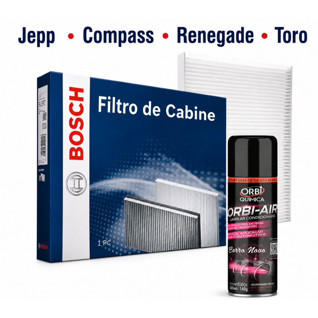 Filtro do Ar Condicionado Jepp Compass Renegade Toro + Higienizador
