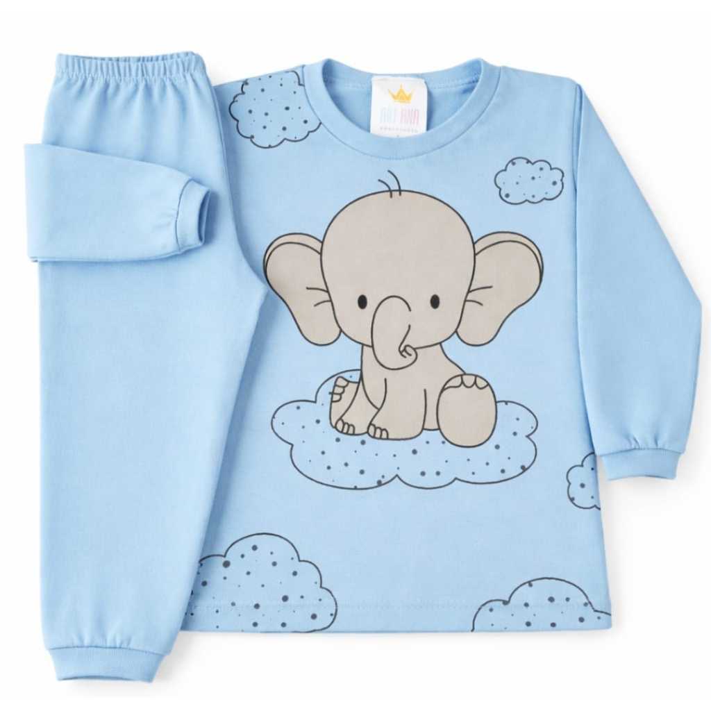 Conj Bebê - Blusa Calça Manga Longa 100% Algodão Menina/Menino RN ao GG Ref 2009