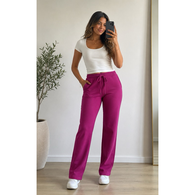 Calça Moletom Moletinho Gita K2B Original Sem Punho Com Bolso Atrás