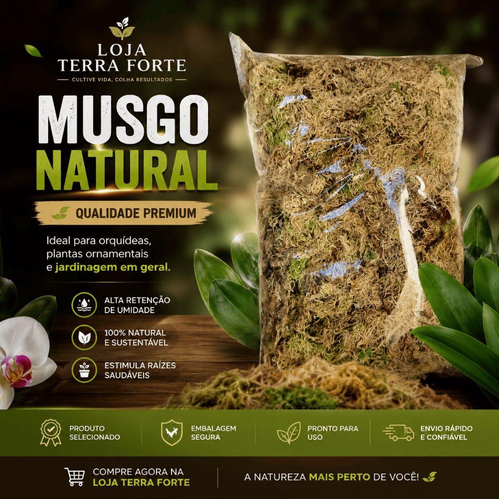 Musgo Sphagnum 100% Natural - Retenção de Umidade, Enraizamento para Orquídeas e Plantas ENTREGA RÁPIDA