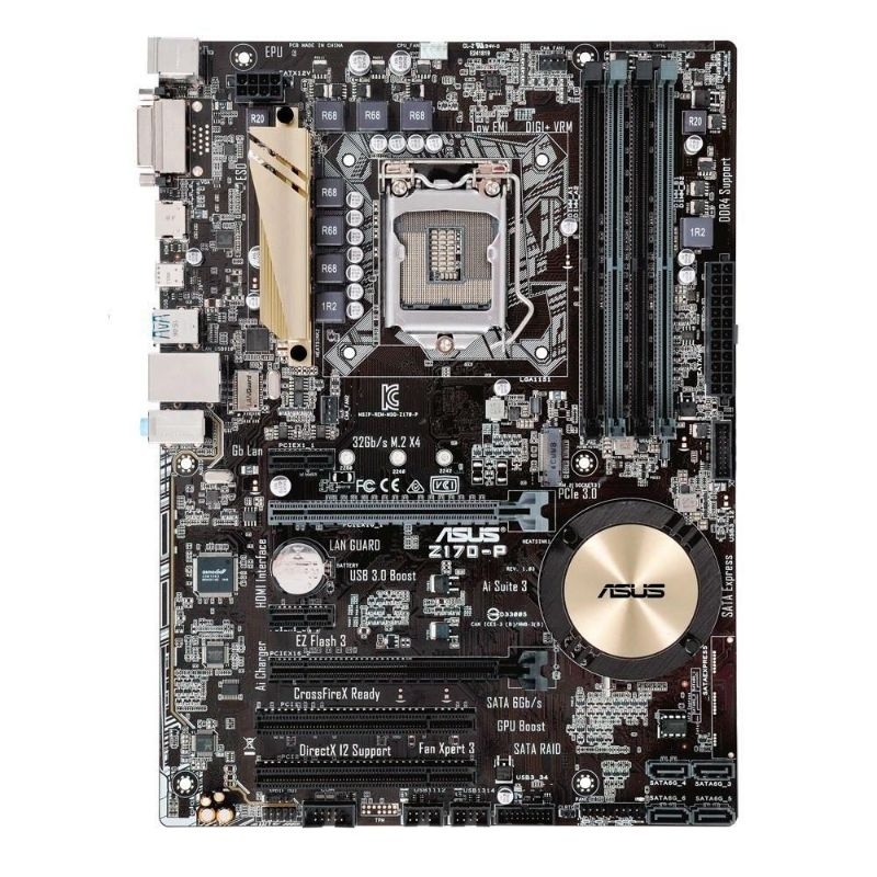 Placa mãe Gamer Asus Z170P Lga 1151 64Gb ddr4 6 e 7° Geração Intel Nvme M.2