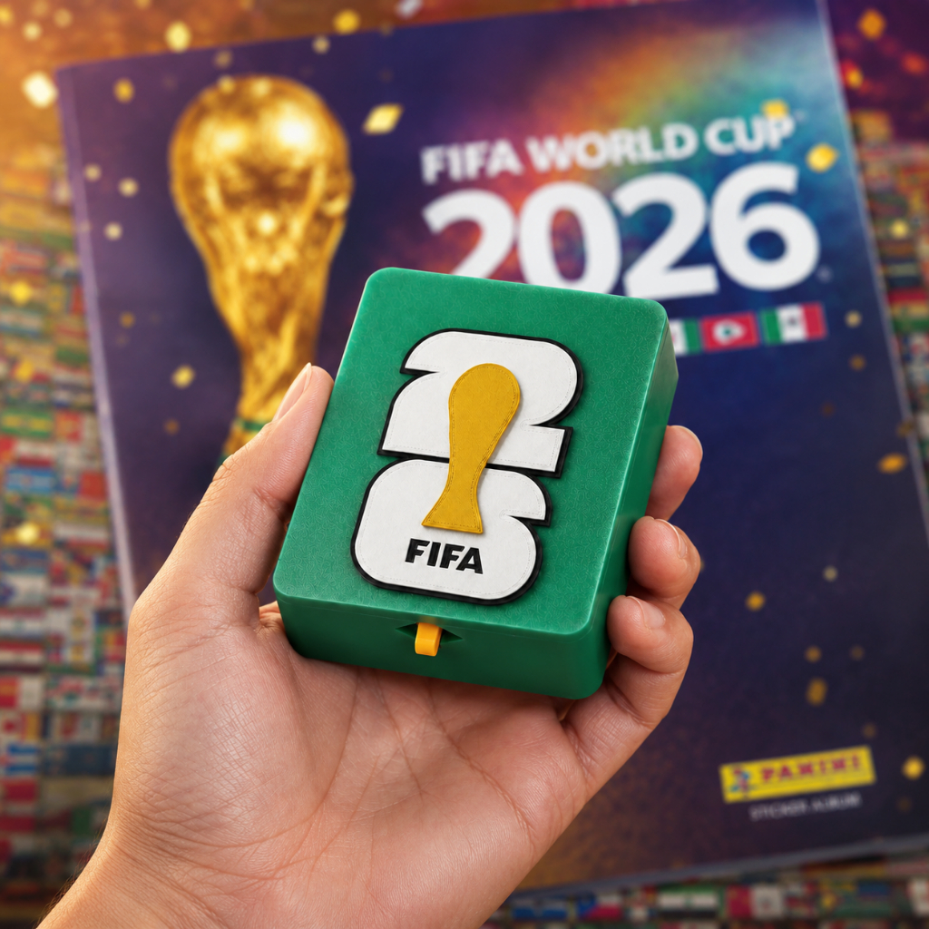 Porta Figurinha Copa do Mundo 2026 Estojo Organizador para Álbum Caixa Guardar Figurinhas Compacto
