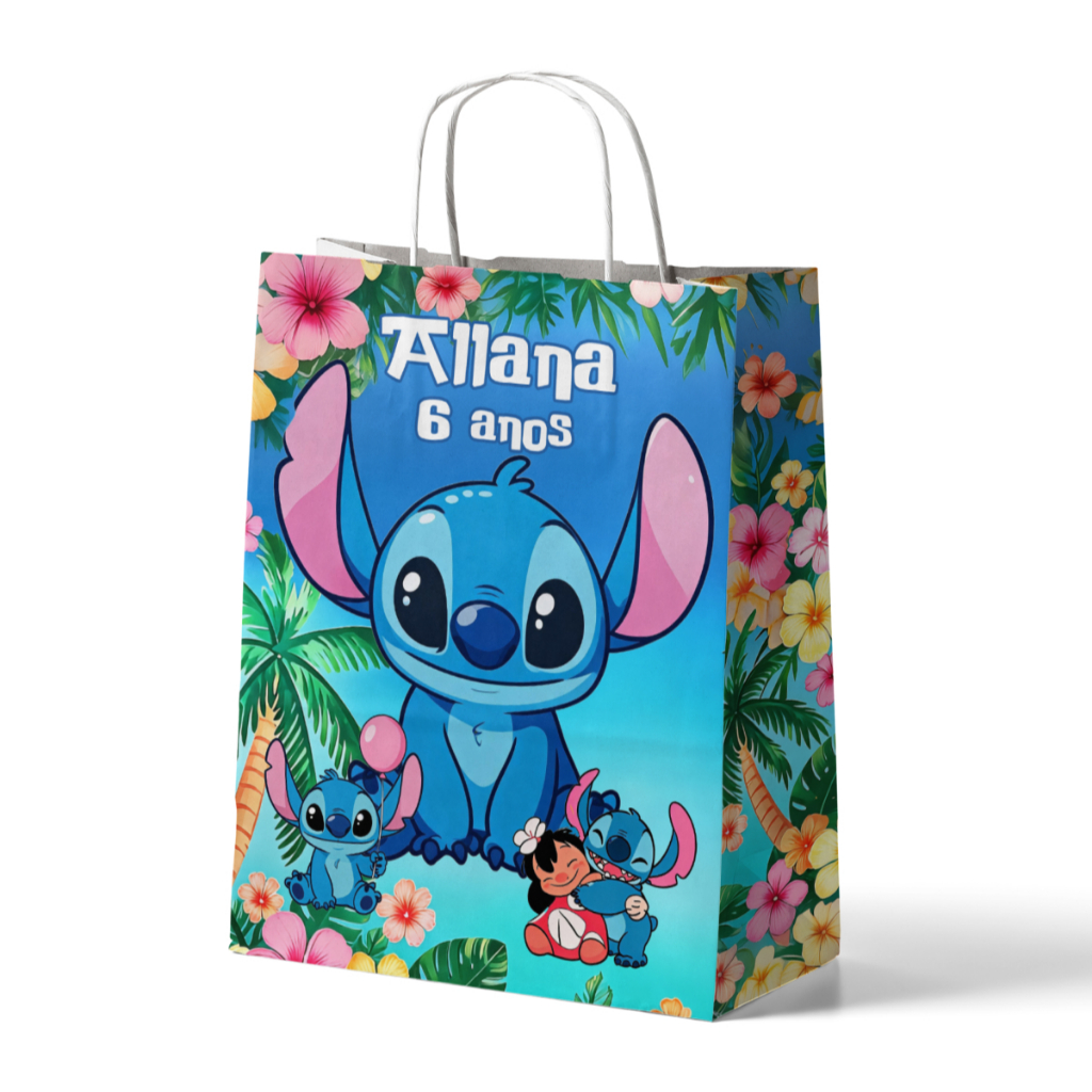 7/10/15/20/25 Sacolinha de papel Lembrancinhas Personalizada Festa Aniversário tem Lilo and Stitch