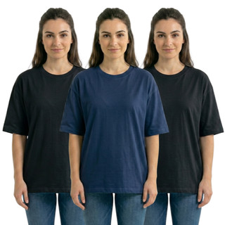 Camisetas Femininas Oversized Tamanho Amplo Versátil Dia a Dia Confortável Casual