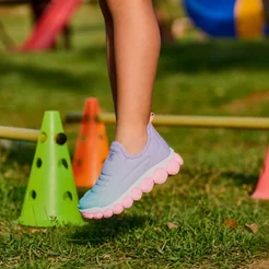 Tênis Infantil Menina Kidy Brinca Flex Lilás Rosa Calce Fácil Confortável Anatômico Moderno