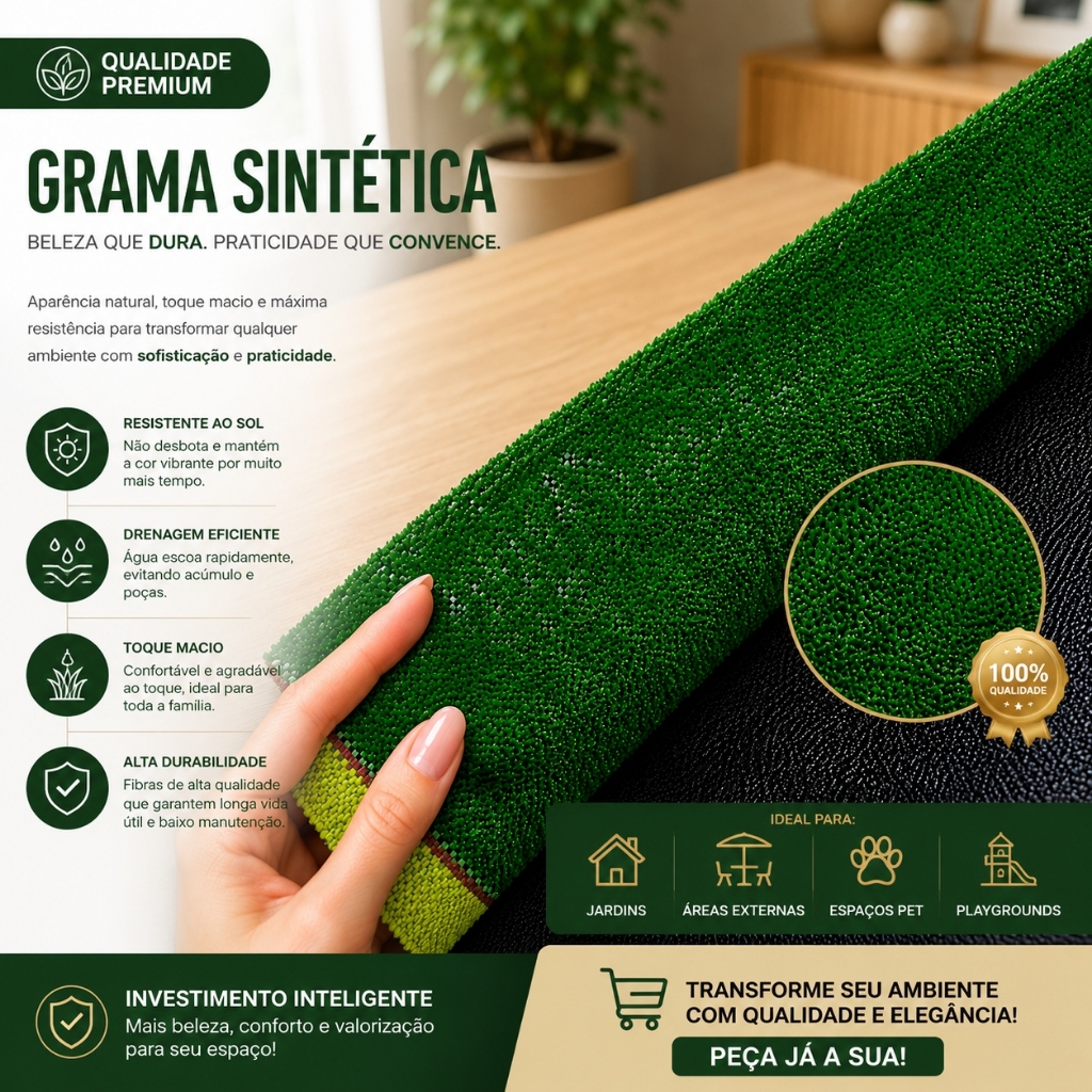 Tapete de Grama Sintética - 10mm -  50cm x 50cm Grama Sintética Para Suas Decorações