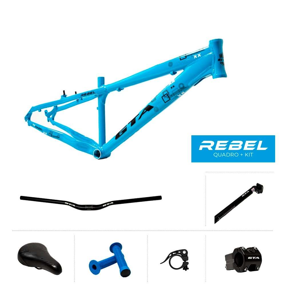 Quadro GTA Rebel Aro 26 Freeride Alumínio Tam 13,5 Com Guidão Canote Selim Várias Cores