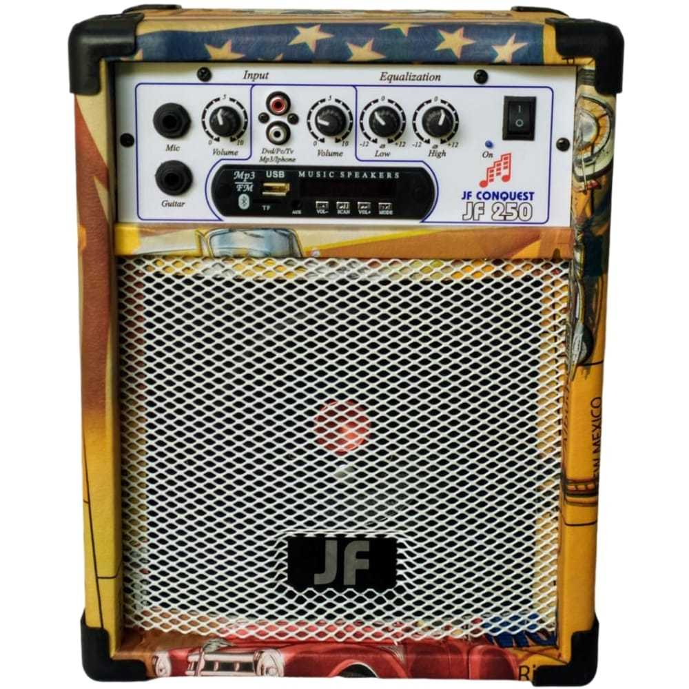 Caixa De Som Amplificada JF 250 Violão Cavaquinho Guitar Mic Bluetooth FM SD USB 30W Rms Route 66