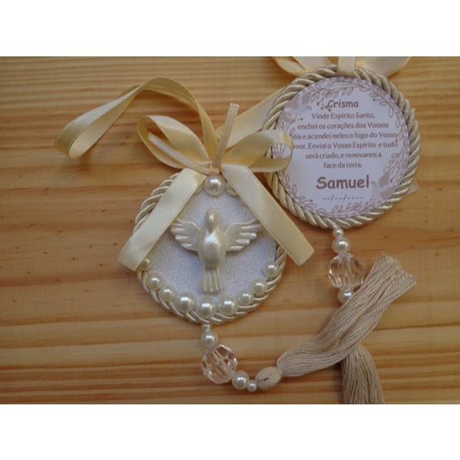 Kit 6/10/15/20/25 Lembrancinhas Comunhão Lembrancinha Crisma Batismo Lembrança Eucaristia Batizado Divino Espírito Santo