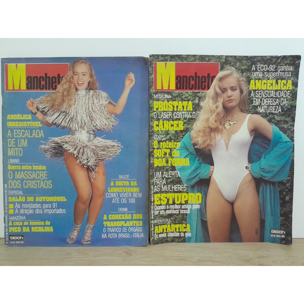 LOTE 2 REVISTA MANCHETE CAPA ANGELICA C/ IVANA TRUMP / MYRIAN RIOS / COLLOR - BLOCH RJHM