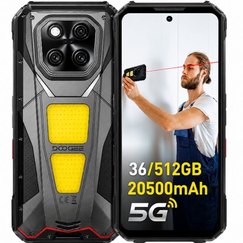 DOOGEE V MAX LR 5G 36/512GB 20500mAh Smartphone ROBUSTO DUAL SIM NFC com TRENA a LASER