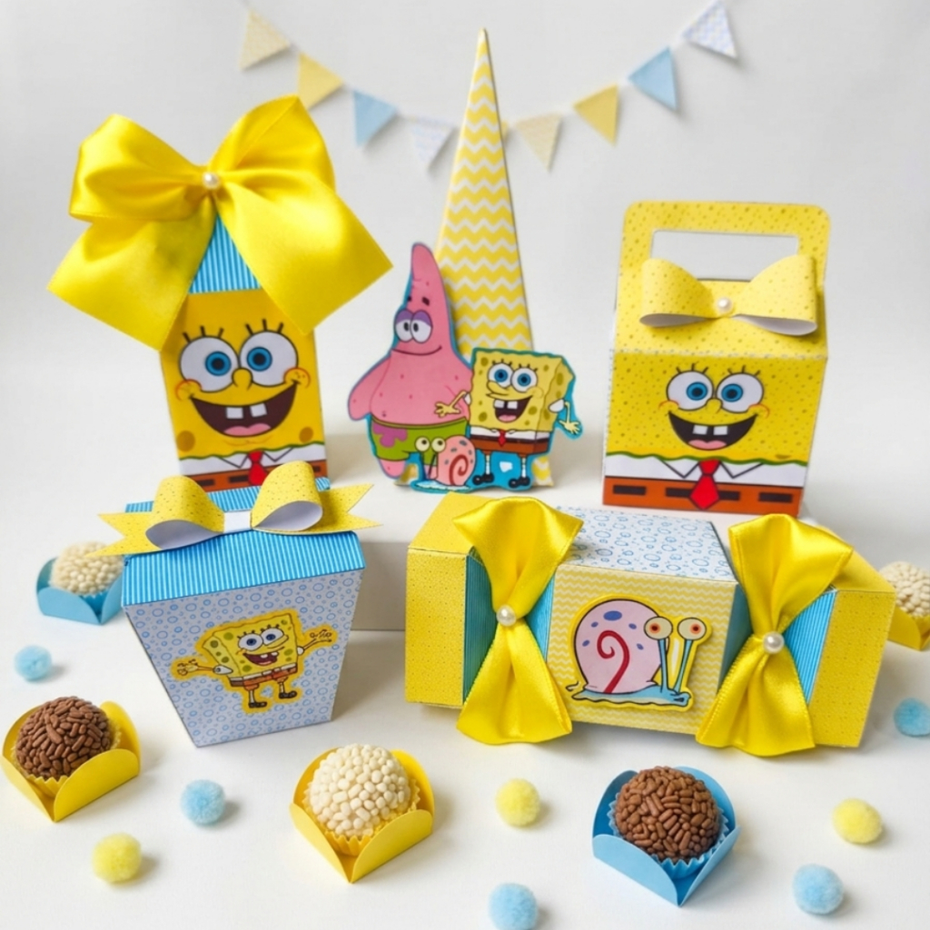 Lembrancinha Bob Esponja Kit Festa Personalizado Papelaria Festa Infantil