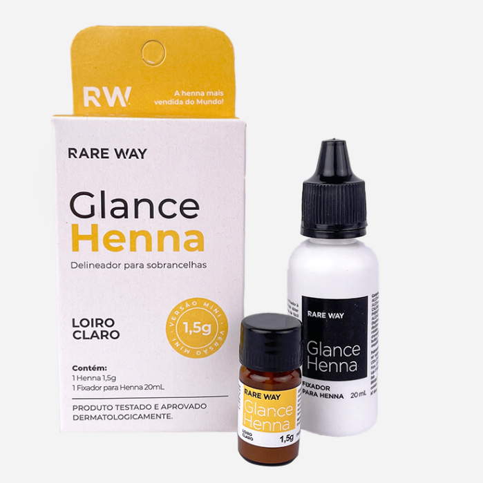 Kit Glance Henna para Sobrancelhas Loiro Claro Mini 1,5 g - Rare Way