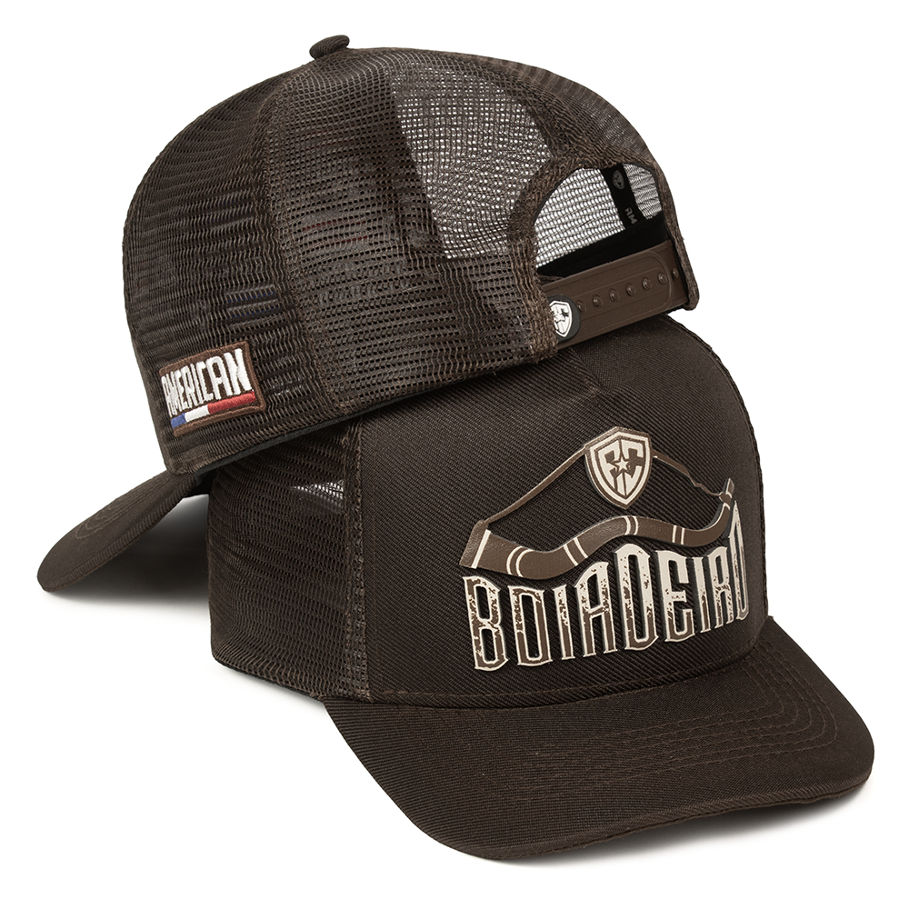 Boné Trucker Agro Country Boiadeiro Masculino Tela Respirável Premium Aba Curva Ajustável Original American Company