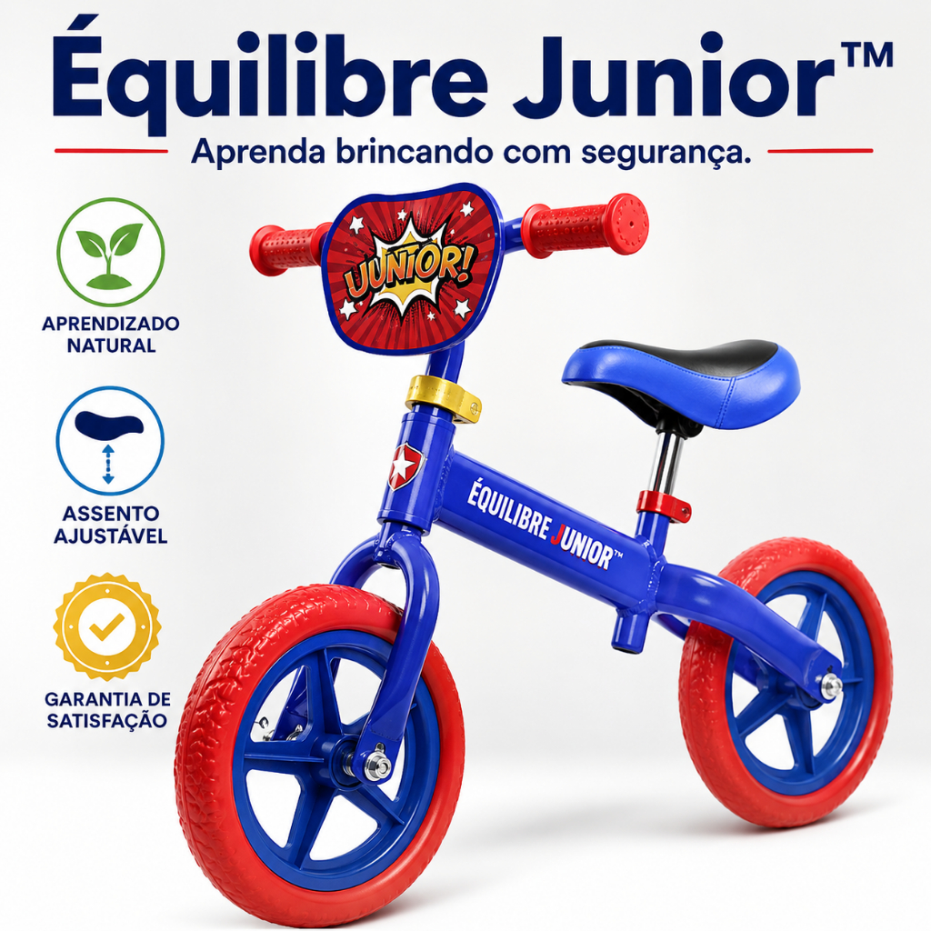 Bicicleta de Equilíbrio Infantil Sem Pedal Ajustável Crianças 2+ Anos Aprender a Pedalar Azul Équilibre Junior™