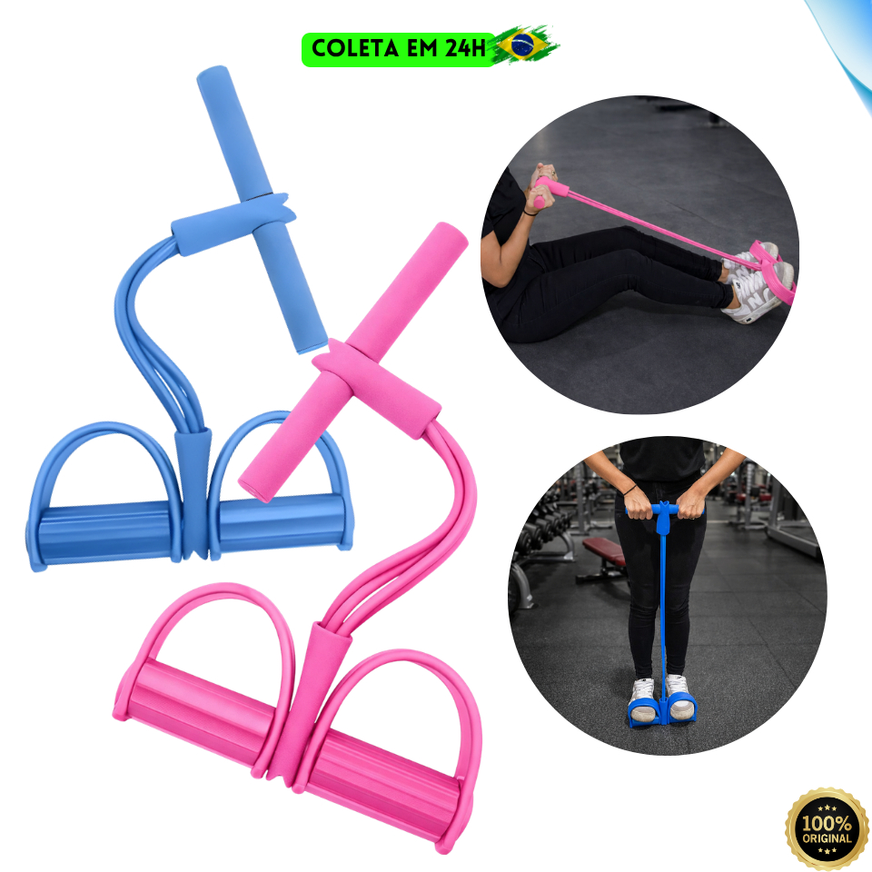 Elástico Extensor Tensão ÓH CÉUS Pedal Manoplas Espuma Pilates Alongamento Treino Funcional