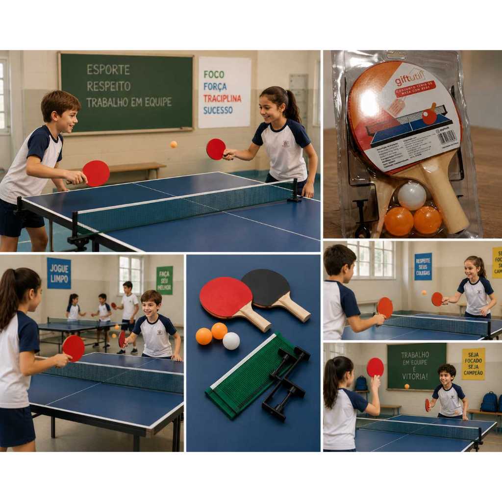 raquetes kit raquetes de ping pong 3 bolinhas e rede com suporte- esporte-tenis de mesa- ping pong