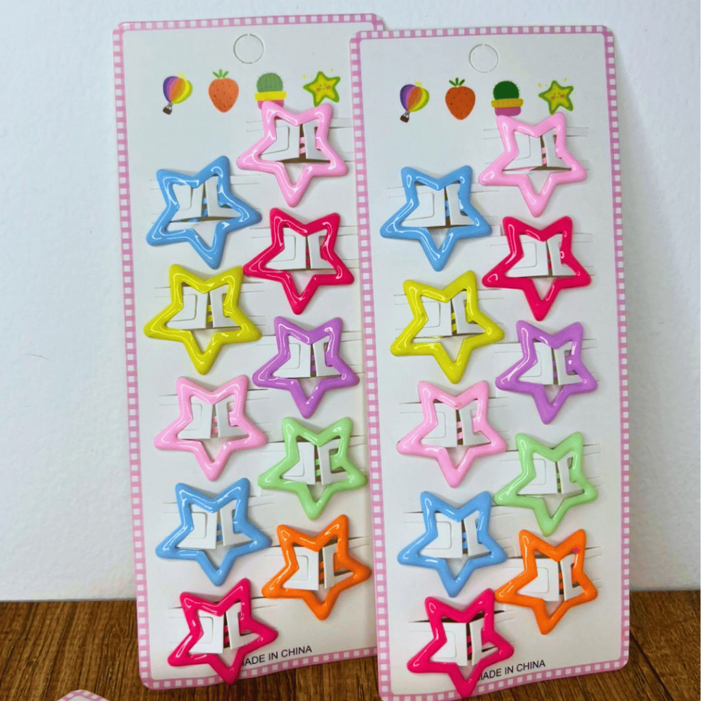 Kit 10/30/50 Presilha de Cabelo Infantil Estrela Garotas Pentagrama Grampo Bebê Acessórios