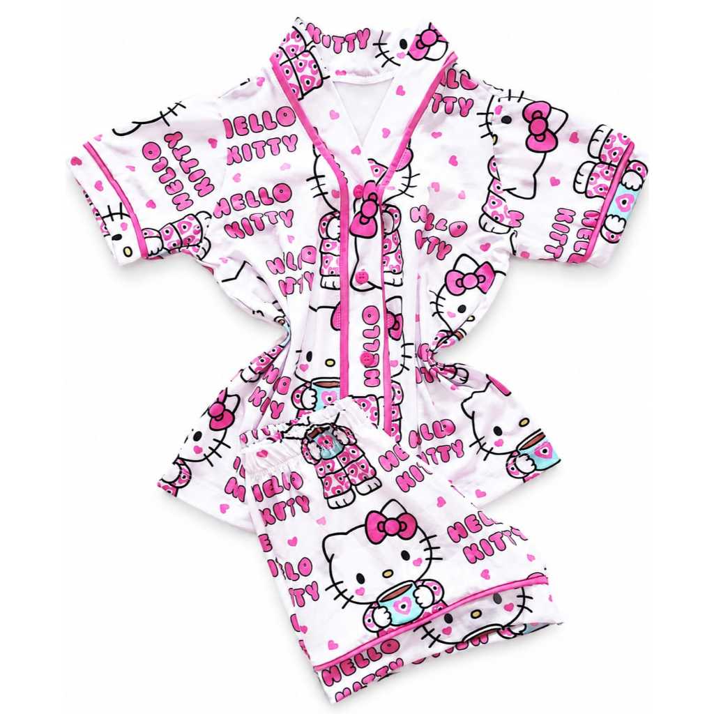 Pijama Infantil Malha Suede Premium | Conjunto Infantil Hello Kitty | Menina | Pijama Americano infantil