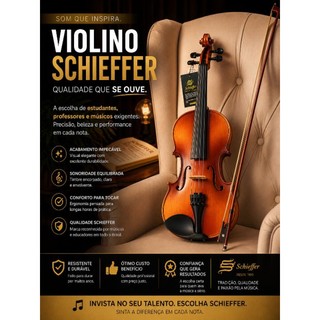 Violino Schieffer 4/4 Fosco Rajada modelo SCHV4/4-001E Ajustado por Luthier
