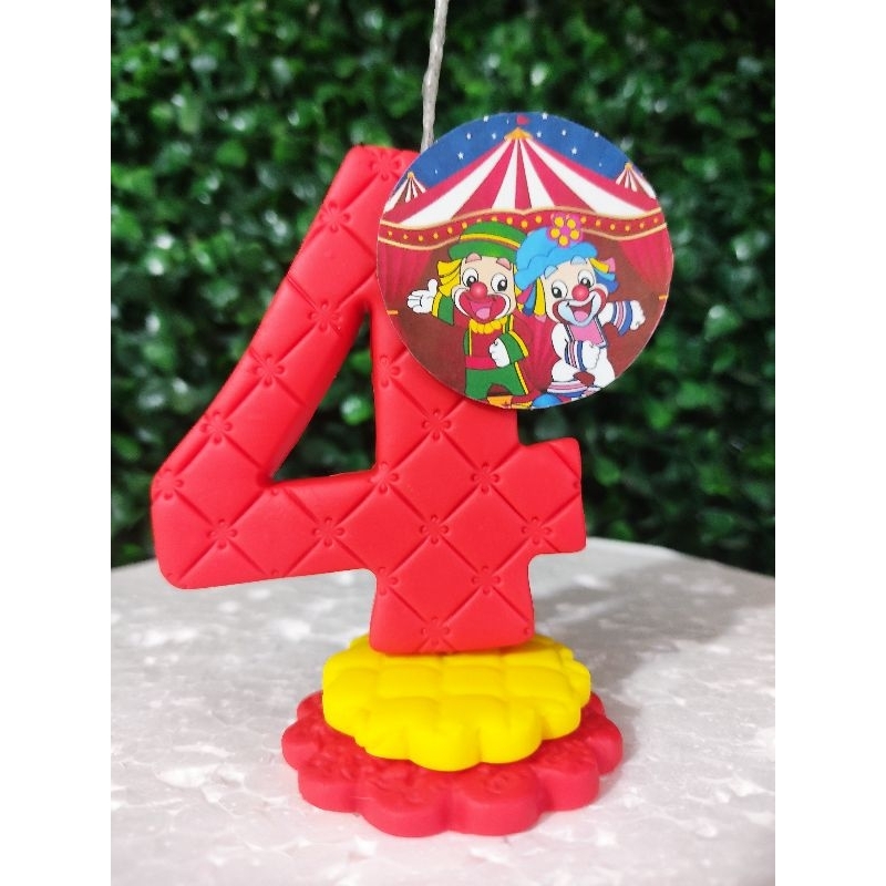 vela de aniversário tema Patati Patatá/Topo de bolo/Vela biscuit/Decoração festa - palhaço/circo