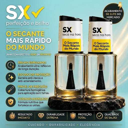Kit 2 Esmaltes Sx Secante Profissional Ultra Rápido 9ml