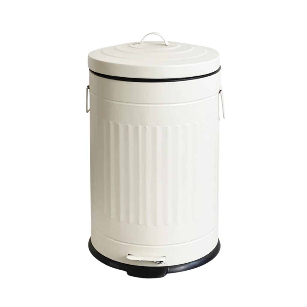 Lixeira Retrô 20L Balde Removível Pedal Fechamento Suave Banheiro Cozinha Lavanderia Vintage