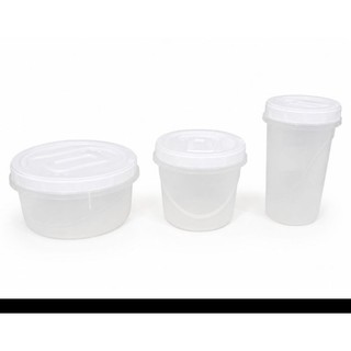 kit Pote Plástico Click Rosca incolor com Tampa Branca 550ml, 720ml e 900ml