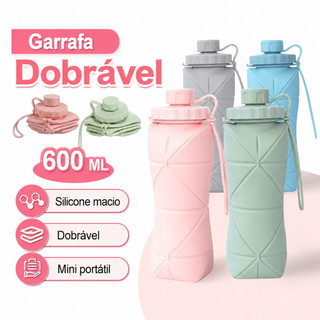 Garrafa De Água Dobrável De Silicone 600ml Retrátil Portátil Anti-vazamento Livre De BPA …