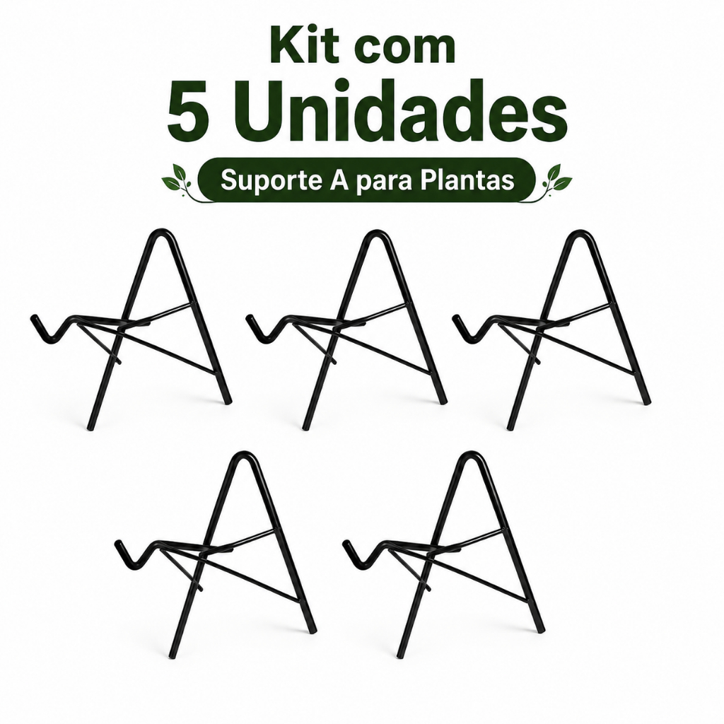 Kit 5 Gancho Suporte Para Vaso De Parede Ferro Preto Jardim Varanda Decoração Plantas