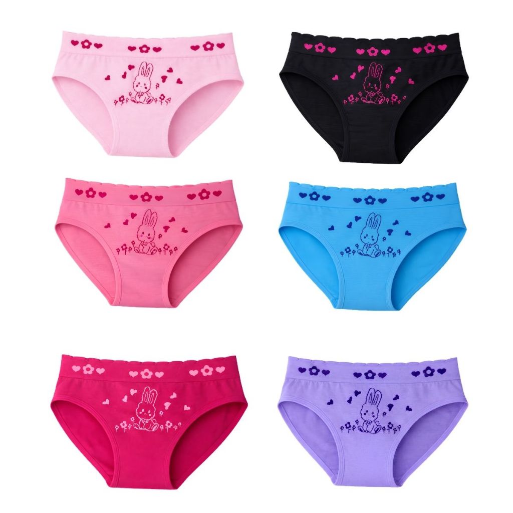 Kit com 3, 6 ou 9 Calcinhas Menina Infantil Juvenil Algodão Macio Ajuste Perfeito Cores e Estampas Sortidas Feminina