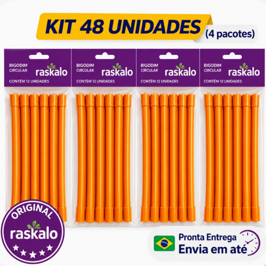 Kit Com 48 Bigodim Bigudinho Raskalo Nº1 Nº2 Nº3