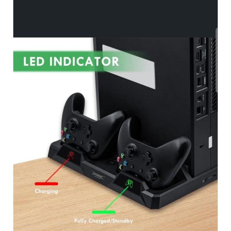 Suporte Base Vertical de Carregador com Cooler 2 Ventoinhas + 2 baterias Compatível com Xbox One X/S e Series S
