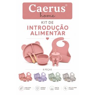 Kit Introducao Alimentar Bebes Silicone Livre Bpa 8 Peças Prato Ventosa Babador Colher