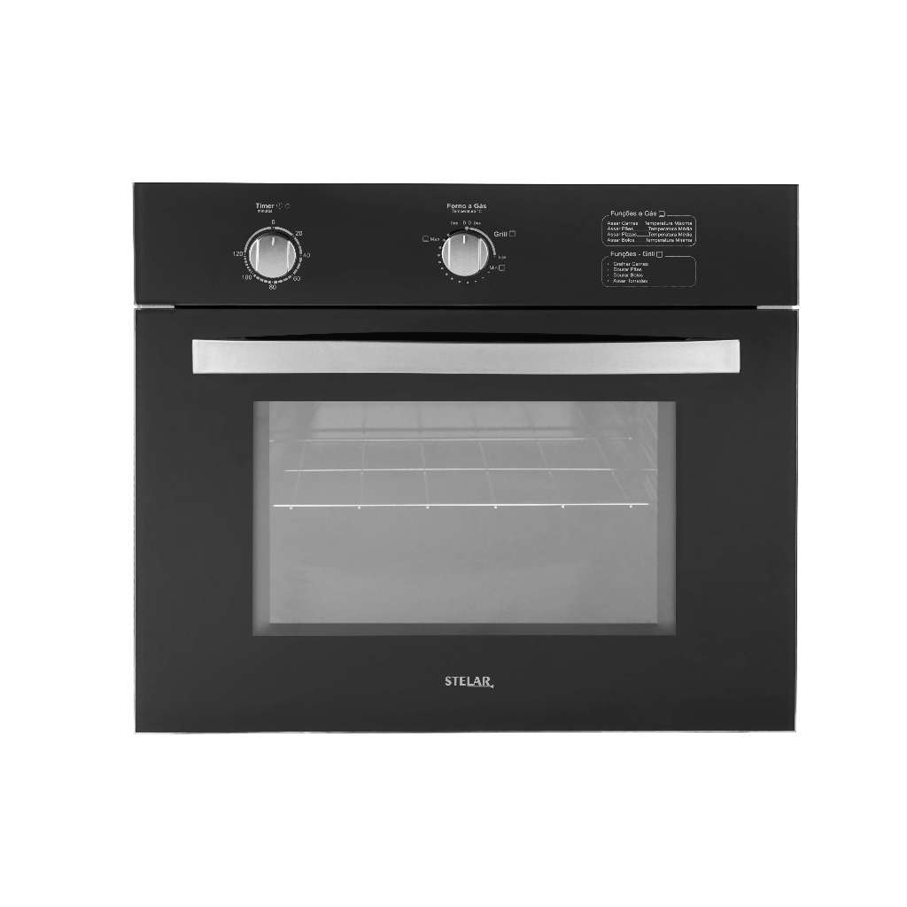 Imagem Forno a Gás de Embutir Stelar Topázio 46L Preto GLP ou Gás Natural GN