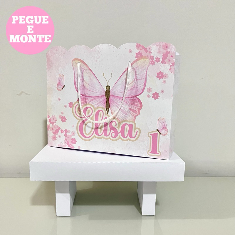 Sacolinha personalizada jardim das borboletas pegue e monte/ lembrancinha jardim das borboletas/festa jardim das borbole