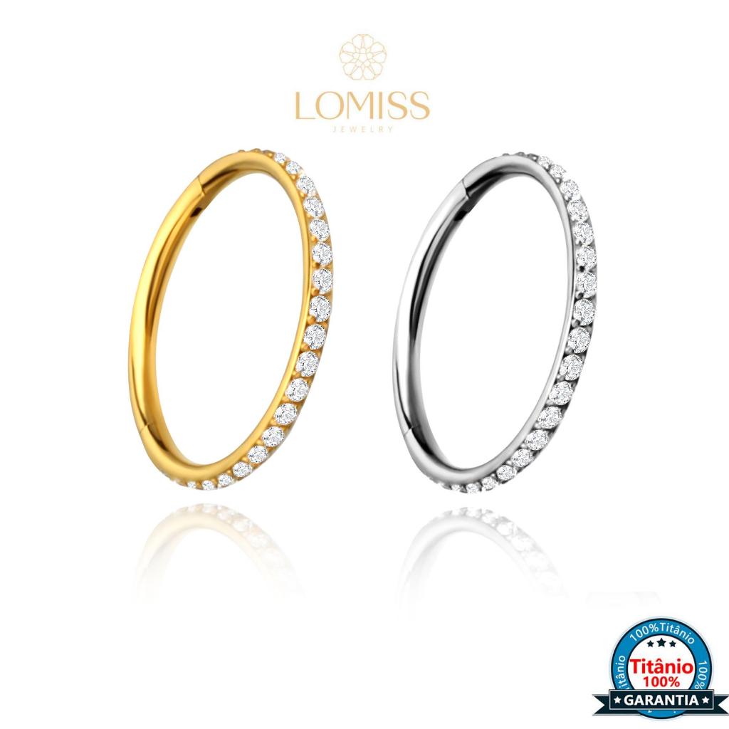 Piercing Argola Segmento Articulado TitâNio Pvd ZircôNia | Helix, Tragus, Conch, Nariz, Boca-Medusa e Outros