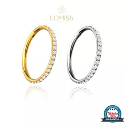 Piercing Argola Segmento Articulado TitâNio Pvd ZircôNia | Helix, Tragus, Conch, Nariz, Boca-Medusa e Outros