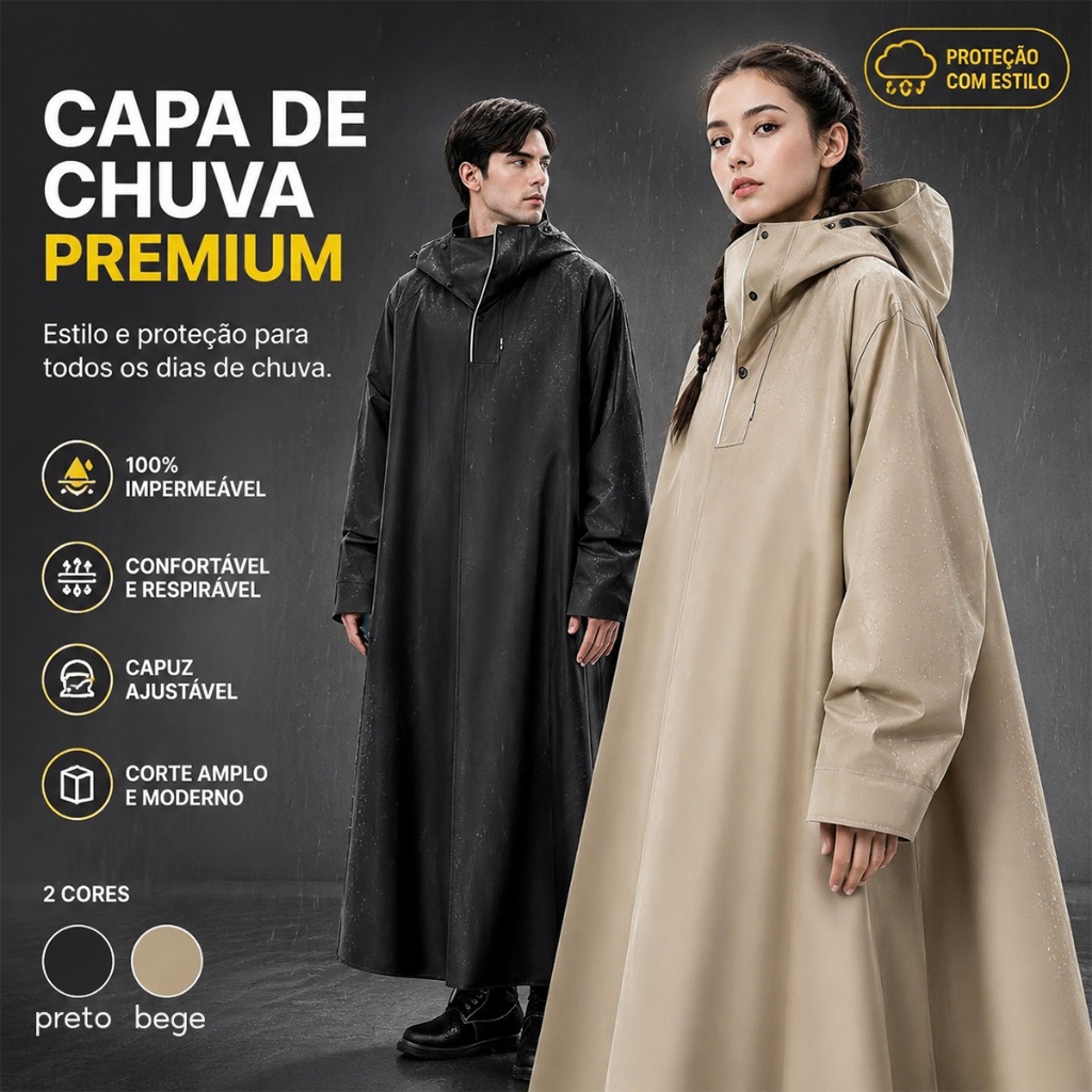Capa de Chuva Longa Unissex Impermeável Total - Para Moto Elétrica e Moto a Bateria-Tamanho XL