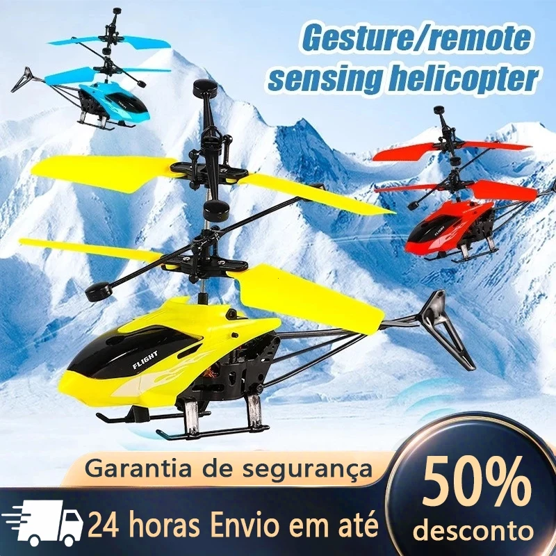 Aeronave De Controle Remoto Recarregável Com Detecção De Helicóptero Bidirecional Pendurado Interno Brinquedos sensor — imagem 1