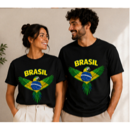 Camiseta Brasil Retrô Vintage Bandeira do Brasil Unissex Copa Futebol Patriótica Masculina Feminina