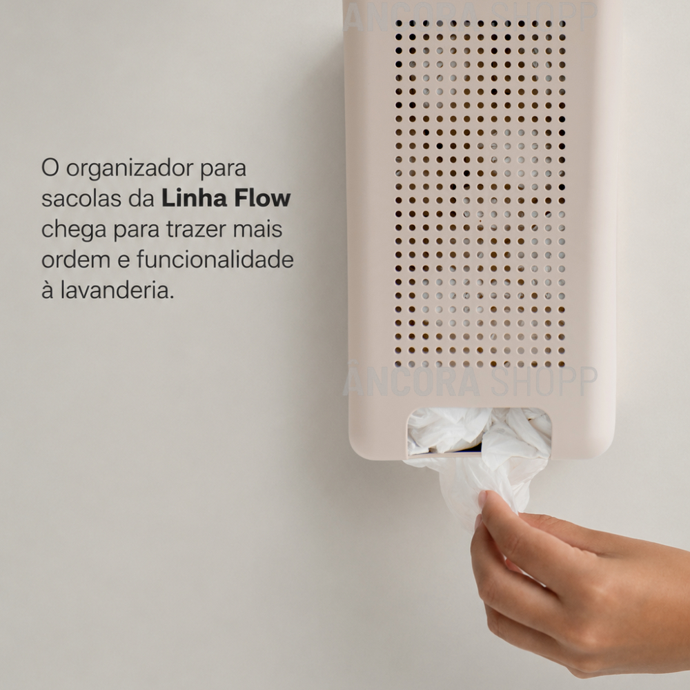 Porta Sacolas Puxa Saco de Parede Dispenser Adesivo Sem Furos Armário Lavanderia Organizador Flow OU · foto 2