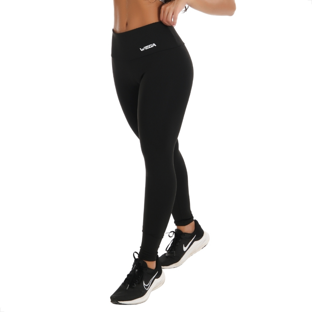 Calça Legging Feminina  Cós Alto Pala Dupla Fitnes Academia Suplex Leg Roupa Treino