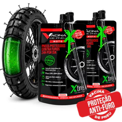 Kit 2 Vacina de Pneu Xtire Moto Selante Preventivo Anti Furo Manutenção Preventiva Reparador Automático Evita Furos