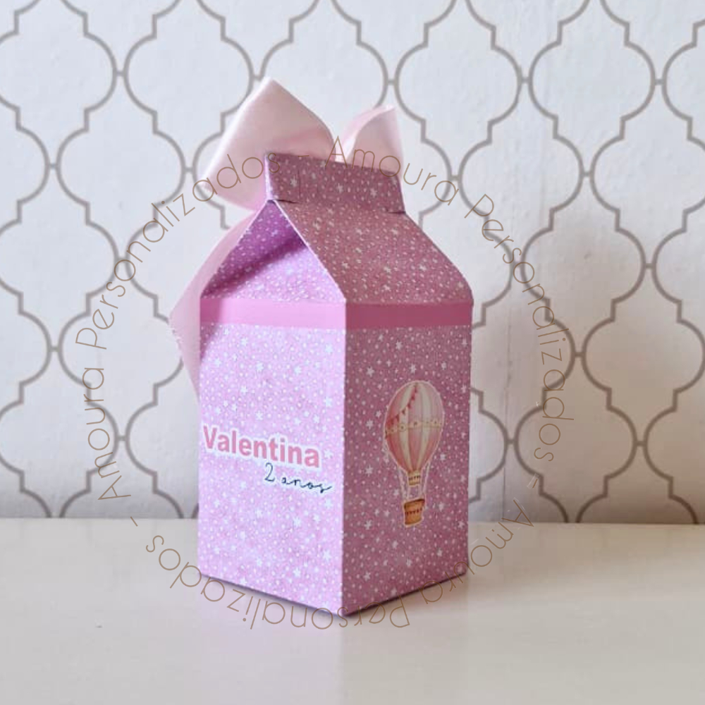 CAIXA MILK PERSONALIZADA PARA LEMBRANCINHAS URSINHA BALOEIRA ROSA |CAIXINHA|FESTA|ANIVERSARIO |URSA