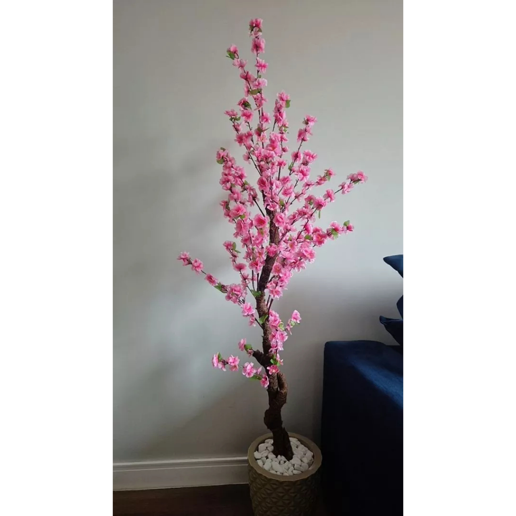 Decoração Artificial Cerejeira Grande Rosa Branca Roxa Pink Amarela 110cm a 150cm Sem Vaso · foto 2