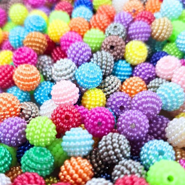 100 Pçs Perola Craquelada 10mm  MULTICOLORIDA Não Descasca Miçanga Artesanato