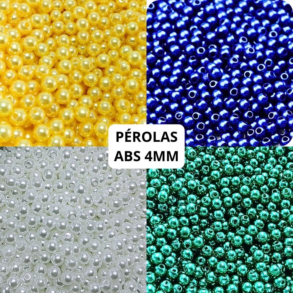 Pérolas  4MM até 600 peças 4MM cores diversas p/ bijuterias, colar, pulseira, brincos